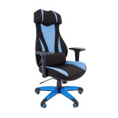 Игровое кресло GAME 14 черный/голубой