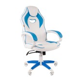 Игровое кресло GAME 16 белый/голубой