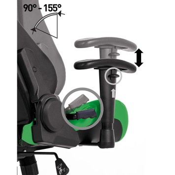 Игровое кресло HEXTER ML черный/зеленый-2